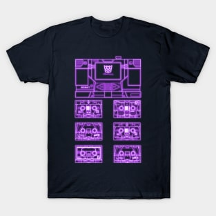 Masterpiece Soundwave and Cassettes Purple tron effect T-Shirt